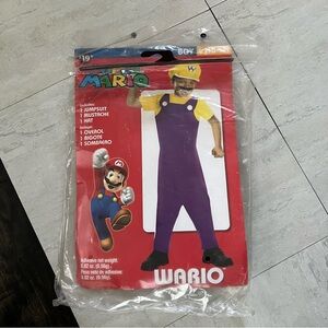 Kids Wario Super Mario Bros Halloween Costume sz L 10-12 Dress Up